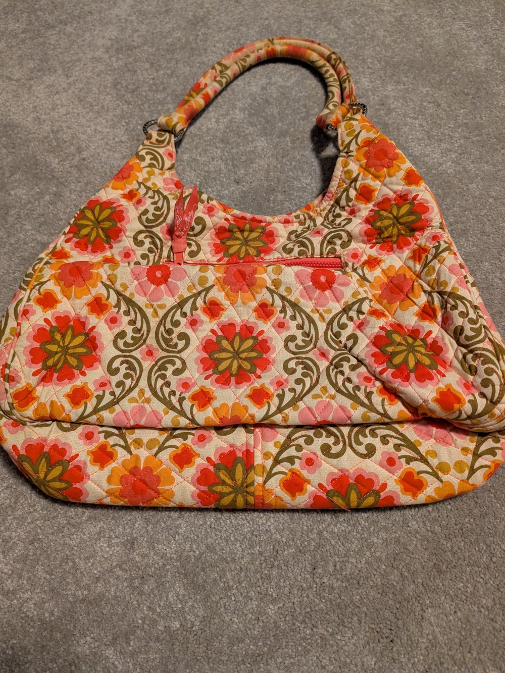 Vera Bradley Quilted Floral Tote Bag in Pink & Orange